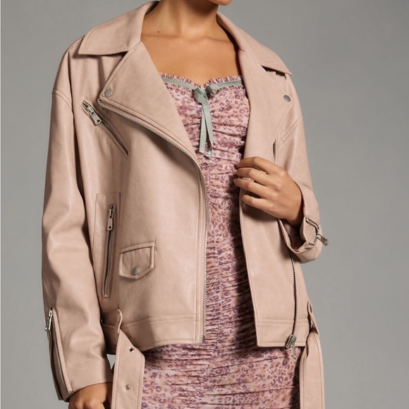Avec Les Filles Faux Leather Moto Jacket - Picture 1 of 10